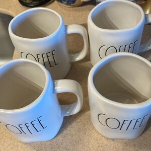 Rae Dunn COFFEE mugs set of 4 Artisan Collection by Magenta Coffee 192 NWOT